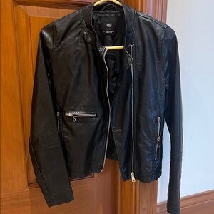 Mango Black Leather Jacket